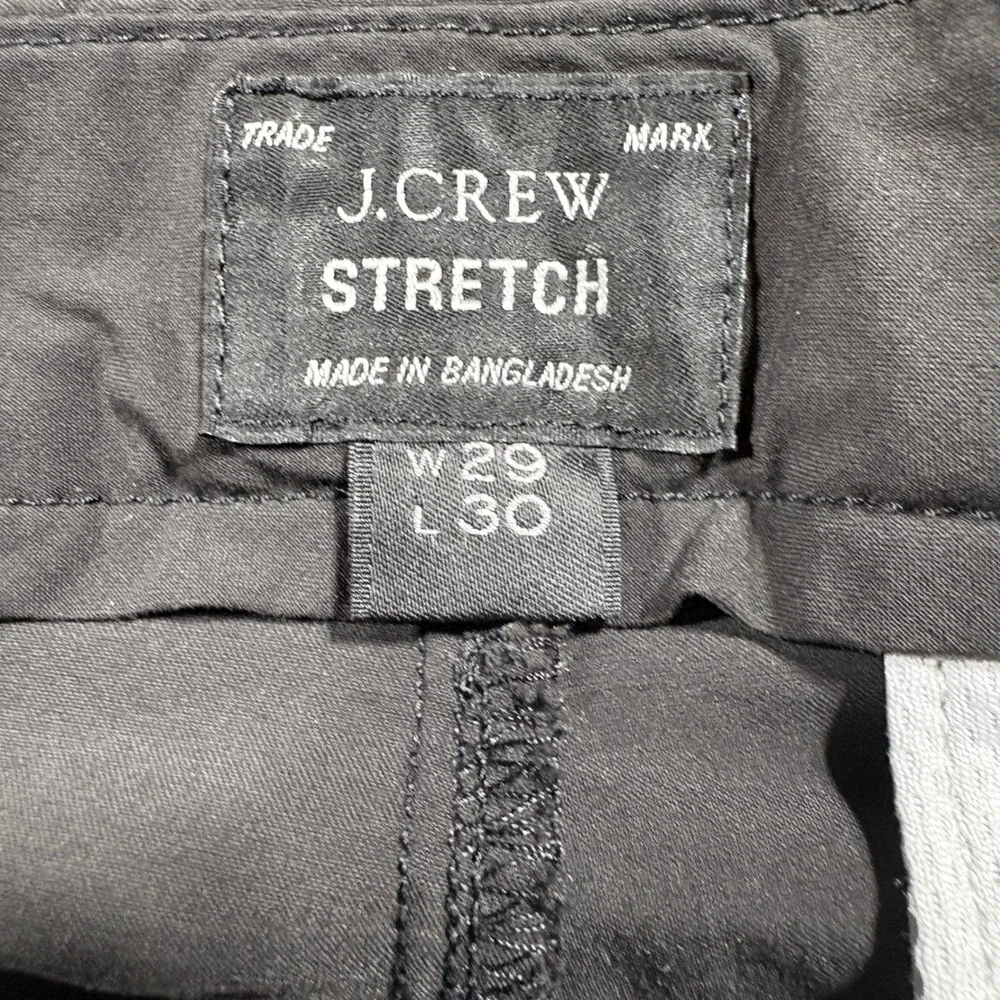 J.Crew 484 Slim Stretch Tech Pant  Size 29/30 Black Zip pockets